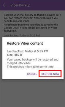 Recuperar la cuenta de Viber a través de Reinstall