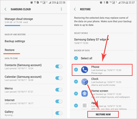 Cómo recuperar el registro de llamadas eliminado en Samsung de Samsung Cloud