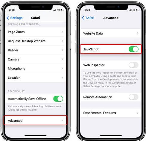 Clear Safari History and Data