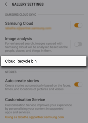 Cómo eliminar las fotos de la basura de la nube Samsung