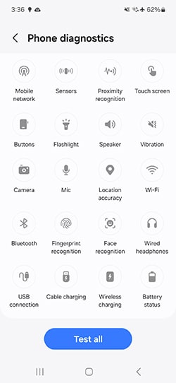 Samsung Telephone Diagnostics