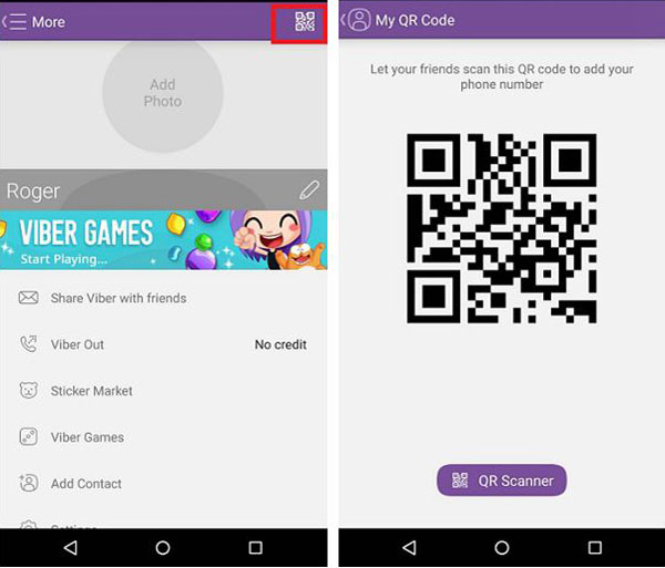 escanear el código QR para agregar contactos