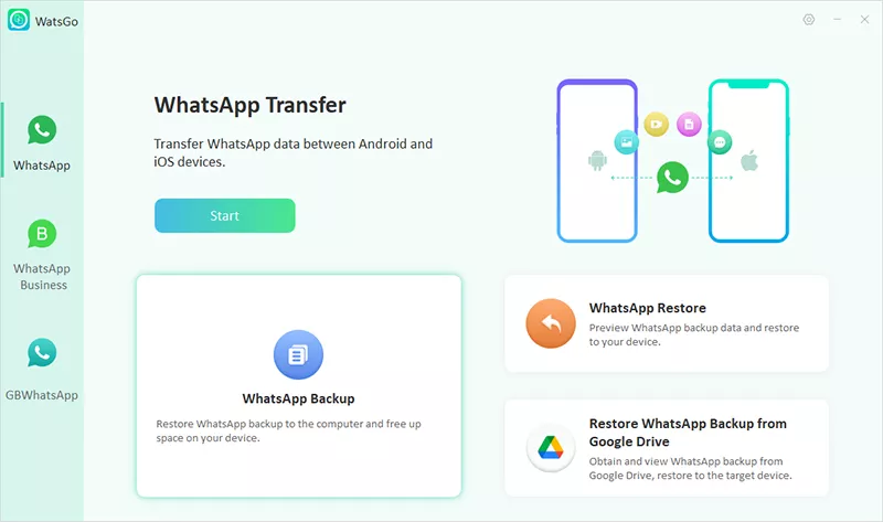 Seleccione la función de copia de seguridad de WhatsApp