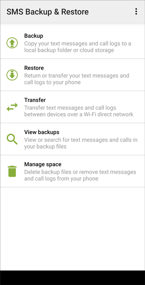 Haga una copia de seguridad de los mensajes de texto en Android a través de la copia de seguridad y restauración de SMS