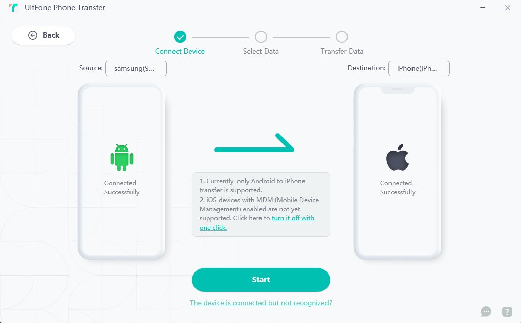 Transferir datos de Android a iPhone