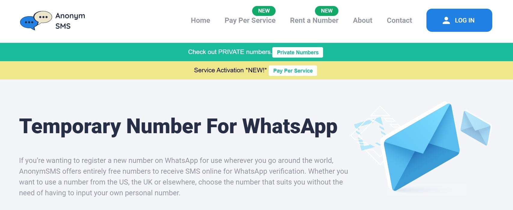 anónmesms de whatsapp temporal Servicio de número de WhatsApp