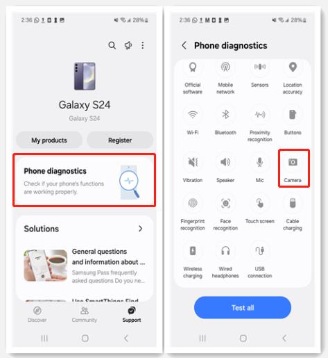 Prueba de la cámara Samsung