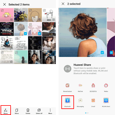 Transferir datos de Vivo a Vivo a través de Bluetooth