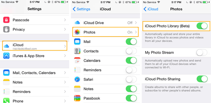 Cómo transferir datos de HTC a iPhone con iCloud