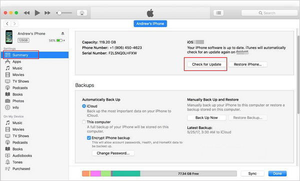 Actualizar iOS con iTunes