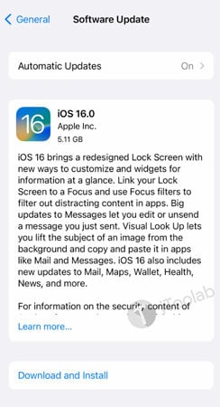 Actualización de la última versión de iOS para arreglar los modelos de iPhone 14 Pro congelado