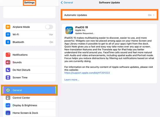 Instale la última versión de iPados