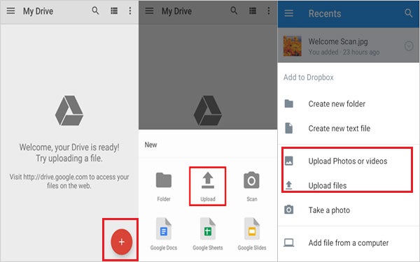 Actualizar videos a Google Drive