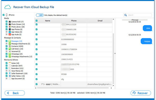 Recupere los datos de la copia de seguridad de iCloud sin contraseña de copia de seguridad del iPhone