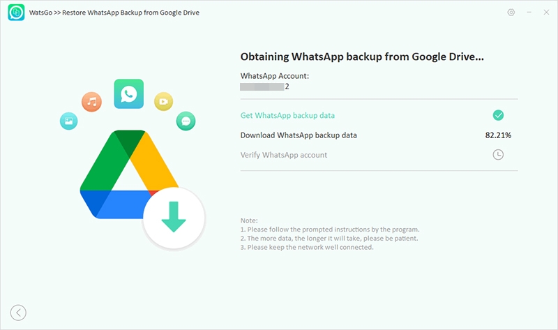 Guía Watsgo - Descarga de copia de seguridad de Google Drive