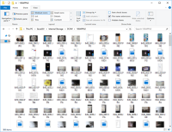 Transferir álbumes de fotos de iPhone a la computadora con Windows Explorer
