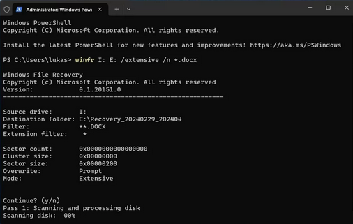 Recuperar imágenes corruptas de la tarjeta SD a través de la recuperación de archivos de Windows