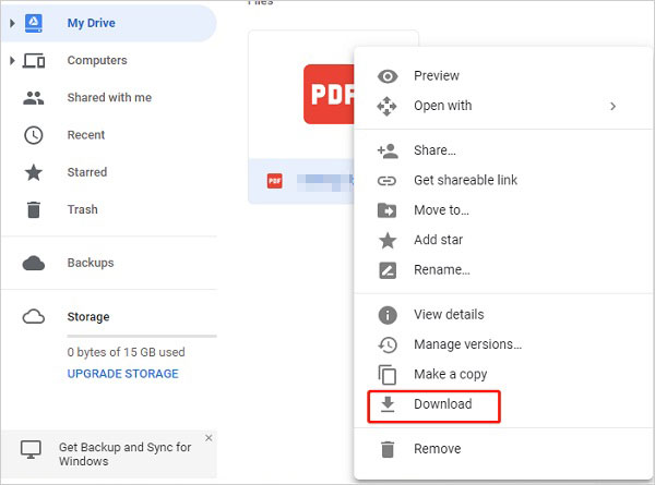 Recuperación de datos de la tarjeta SIM para Samsung a través de Google Drive